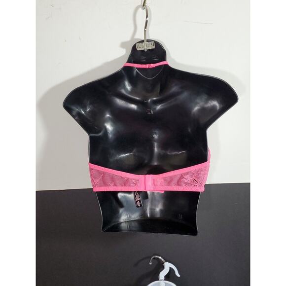 Victoria's Secret Very Sexy Iridescent Pink Halter Chantilly Lace Bralette Small - Picture 7 of 9